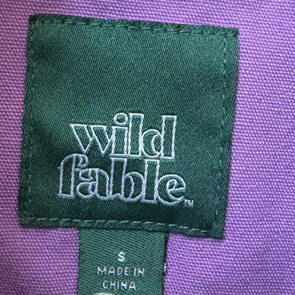 Wild Fable Button Purple Utility Overshirt with Black Corduroy Collar NWOT - Picture 2 of 2